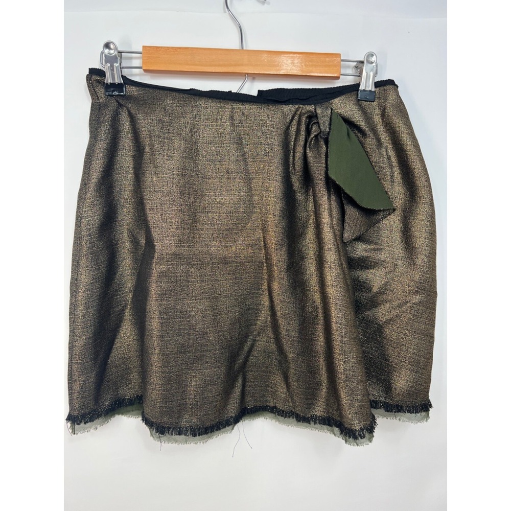 Charlotte Ronson Elegant Skirt Gold Shiny Silk and‎ Poly for Party Womens Size 6